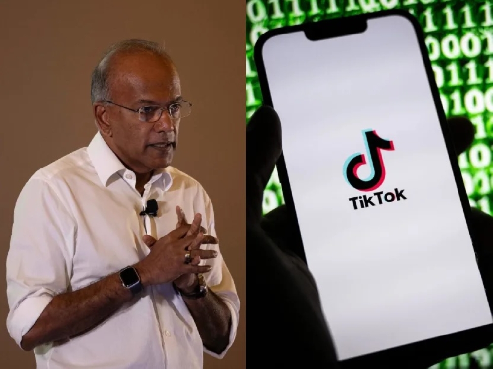 Law and Home Affairs Minister K Shanmugam has engaged lawyers to ask TikTok to take immediate action to disable access to the videos. — Composite photo of AFP and TODAY pics