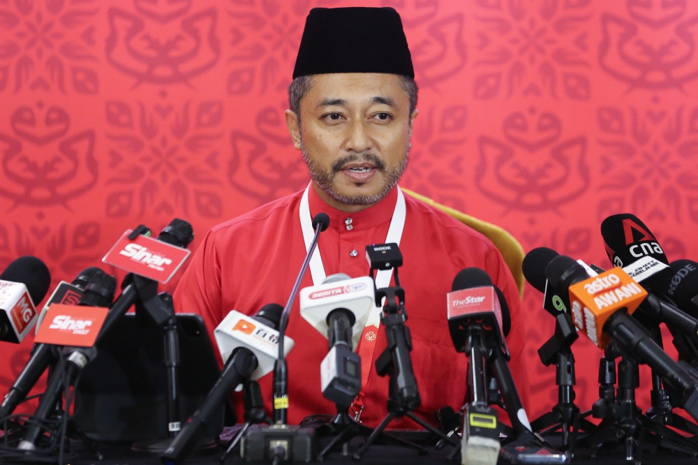 Umno information chief Isham Jalil speaks at press conference at World Trade Centre in Kuala Lumpur in this file photo taken on January 13, 2023. The decision of the Umno Supreme Council to sack Isham from the party came following his actions which were deemed to be a threat to the party, said party vice-president Datuk Seri Mohamed Khaled Nordin. — Picture by Yusof Mat Isa