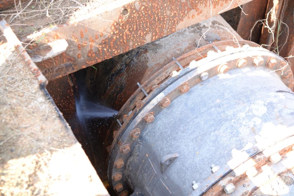 One of the valves at the Sungai Dua Water Treatment Plant that needs to be replaced, December 13, 2023. — Picture by Opalyn Mok