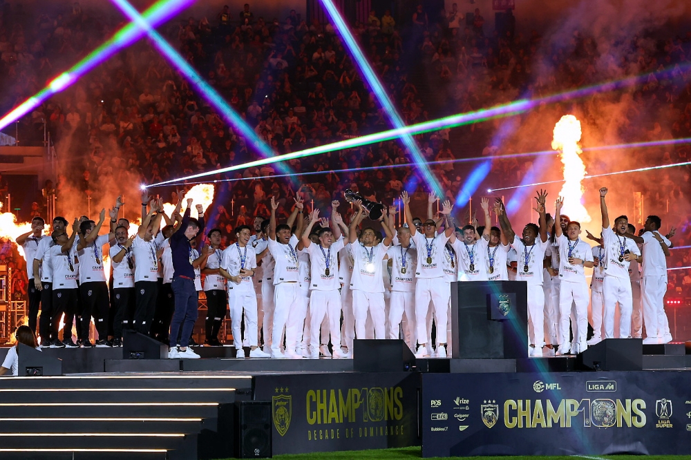 The celebration, symbolising the outstanding achievement of the Southern Tigers, was enhanced with a fireworks display and 1,000 drones illuminating the skies over Iskandar Puteri. — Bernama pic 