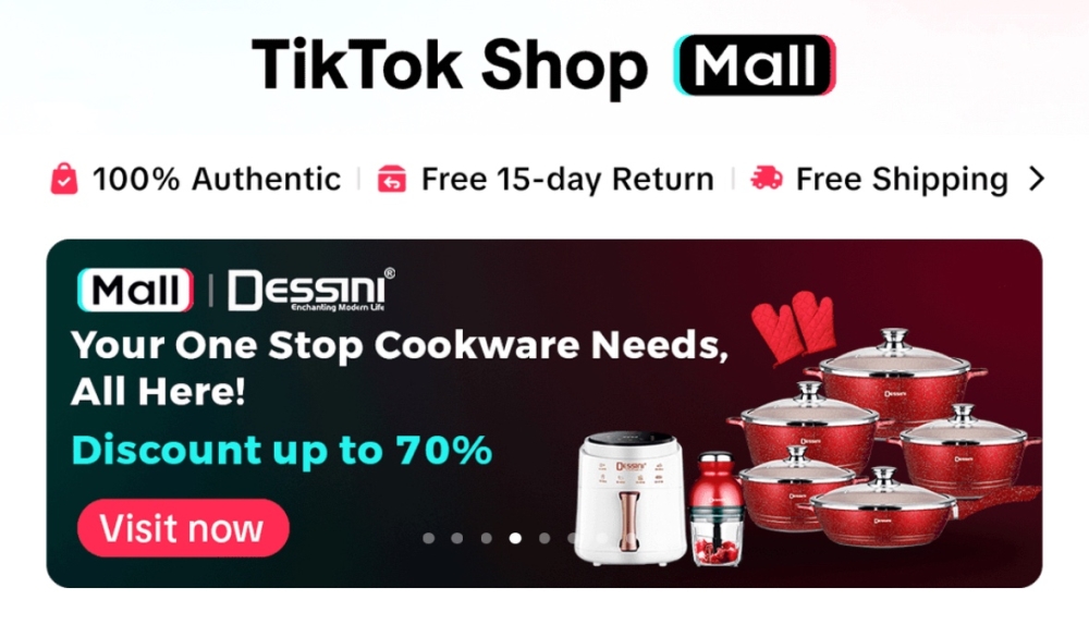 Cookware and kitchenware brand, Dessini is among many leading homegrown brands on TikTok Shop Mall — Picture by TikTok Shop Malaysia