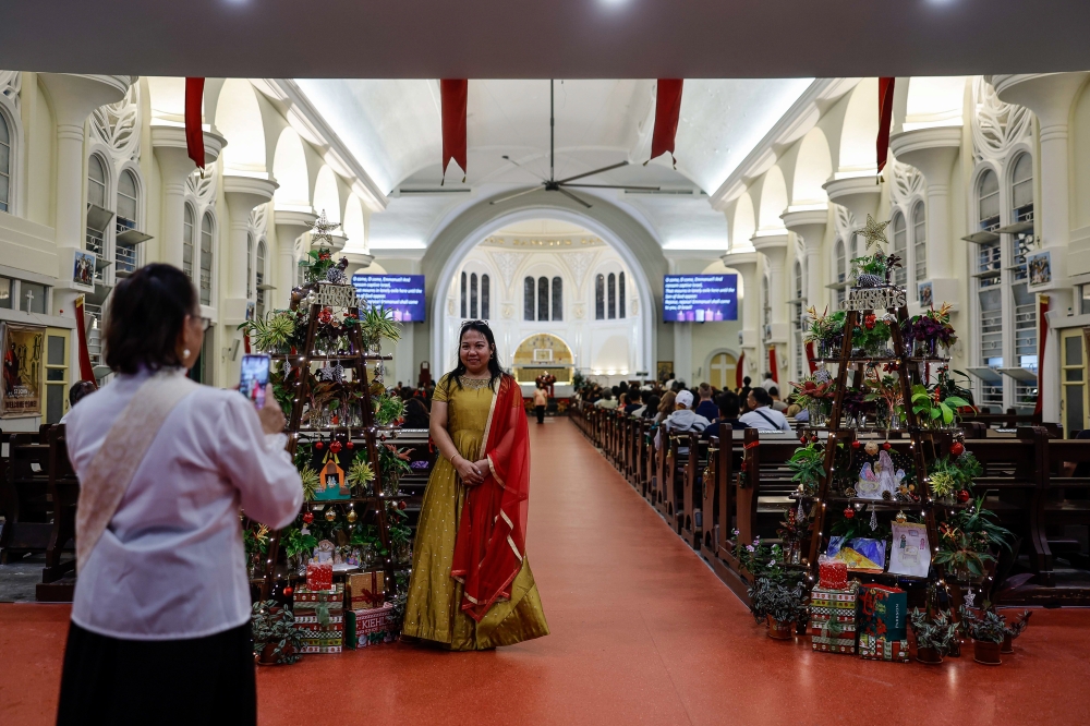 Christians attend mass on Christmas eve at the Cathedral of St John in Kuala Lumpur December 24, 2023. — Bernama pic 