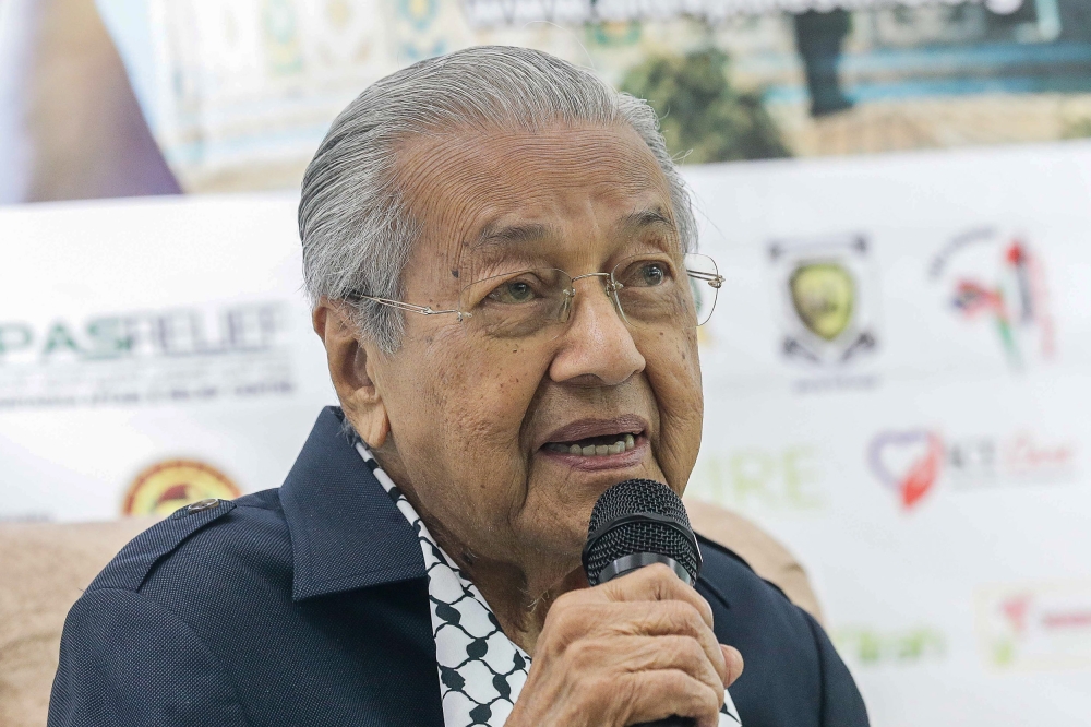 Former two-time prime minister Tun Dr Mahathir Mohamad says he had nothing to do with the so-called 'Dubai Move'. — Picture by Sayuti Zainudin