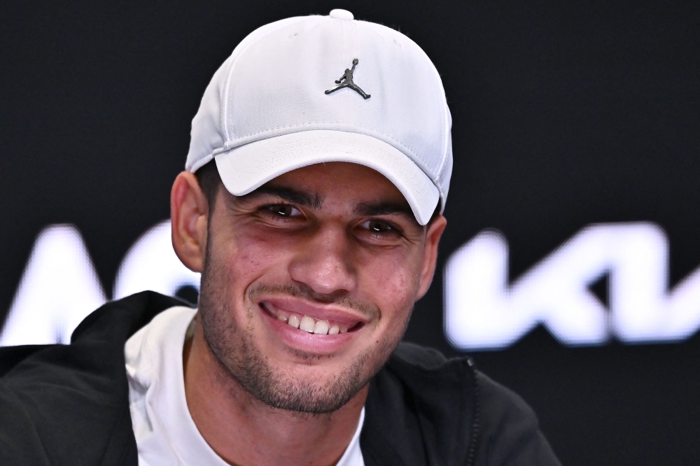 Spain’s Carlos Alcaraz speaks at a press conference in Melbourne on January 13, 2024 ahead of the Australian Open tennis championship starting on January 14. — AFP pic