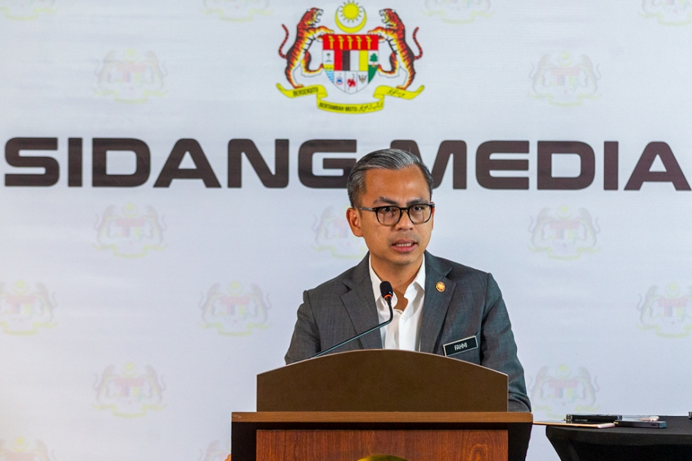 Communication Minister Fahmi Fadzil said there has been no in-depth discussion regarding a Bill to maintain the same government to administer the country until the end of its term. — Picture By Raymond Manuel