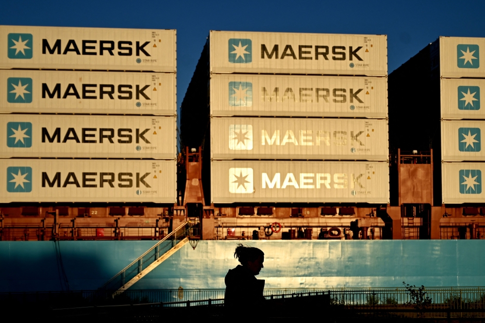 Containers of Danish shipping and logistics company Maersk are seen in Copenhagen September 14, 2023. — Reuters pic  