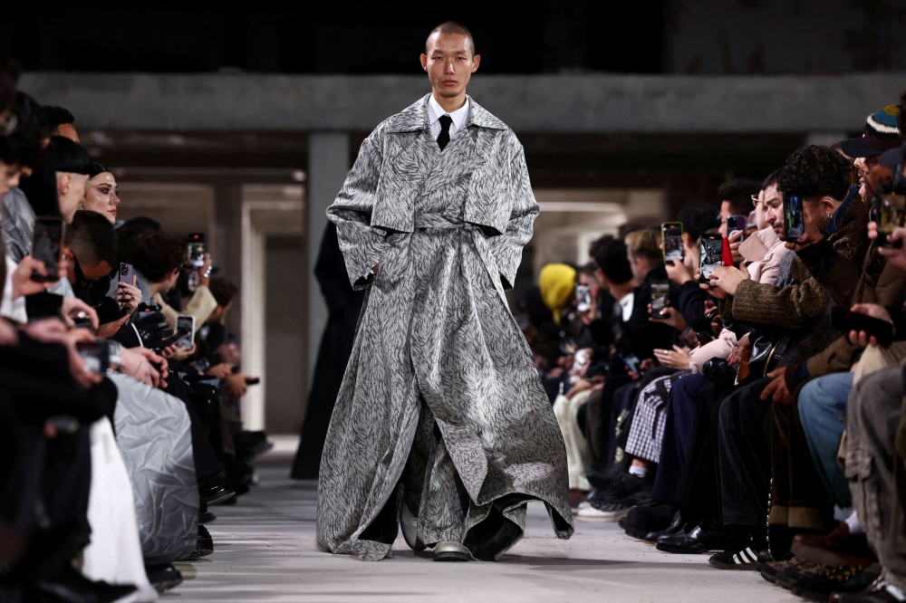 A model presents a creation by designer Louis Gabriel Nouchi for his brand LGN as part of its ready-to-wear Fall-Winter 2024/2025 collection show during Men's Fashion Week in Paris, France January 17, 2024. ― Reuters pic