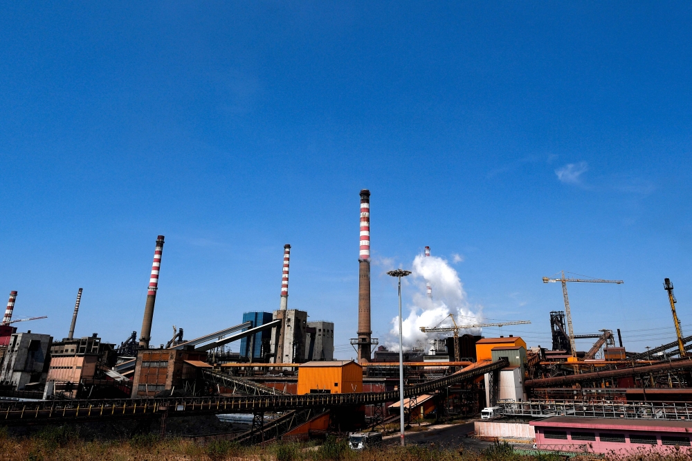 File photo of a general view showing the ArcelorMittal Italia steel plant (ex Ilva) on November 7, 2019 in Taranto, southern Italy. — AFP pic