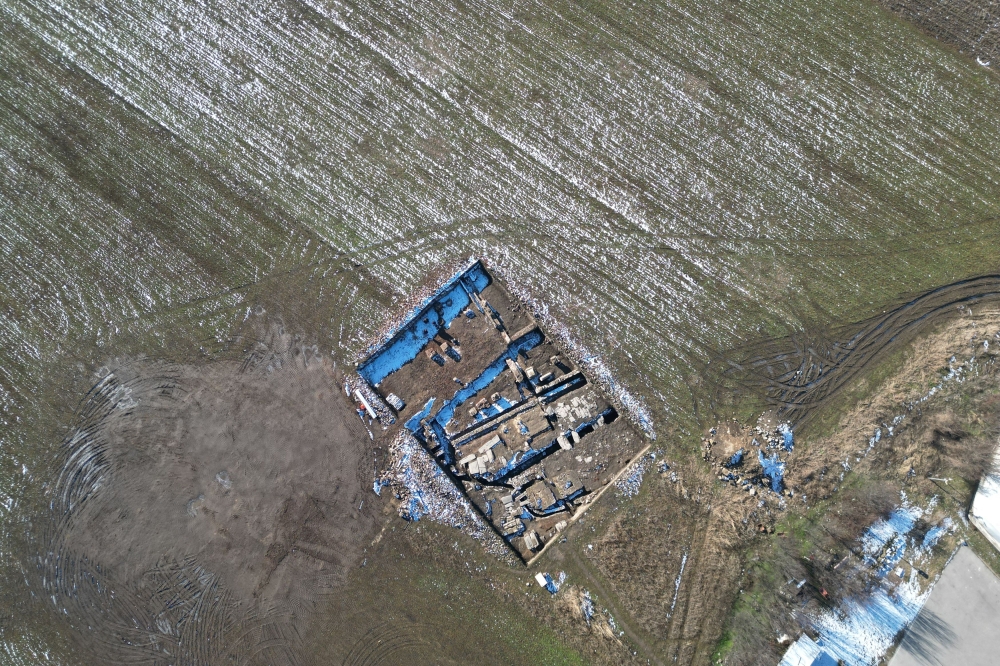 The site of an ancient Roman triumphal arch that was discovered by archaeologists at Viminacium, a former Roman settlement, near the town of Kostolac, Serbia, January 22, 2024. — Reuters pic  