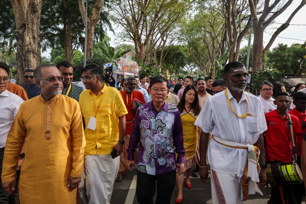 Penang Chief Minister Chow Kon Yeow during his visit to Jalan Utama in conjunction with the Thaipusam celebrations, January 24, 2024. — Bernama pic  