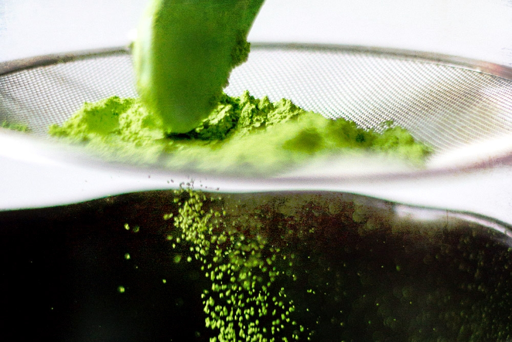 Use a fine-meshed strainer to sift the matcha powder first, to avoid any lumps.