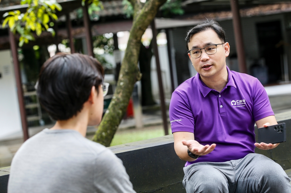 Care Concierge Chief Executive Officer Martin Yap explains the challenges of speaking about retirement homes to one's parents. — Picture by Hari Anggara.