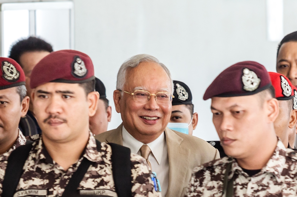 Najib had his 12-year jail sentence commuted to just half and his RM210 million fine slashed to RM50 million, the Federal Territories Pardons Board announced last Friday. — Picture by Firdaus Latif