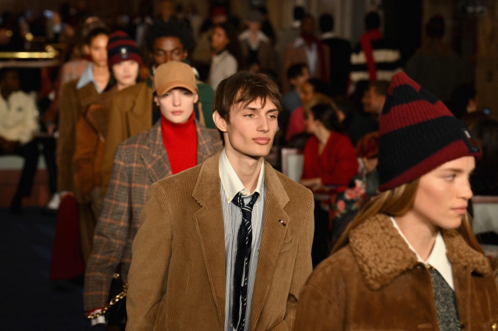 Models walk the runway for Tommy Hilfiger’s Fall/Winter 2024 collection during New York Fashion Week at Grand Central Station in New York City on February 9, 2024. — AFP pic 