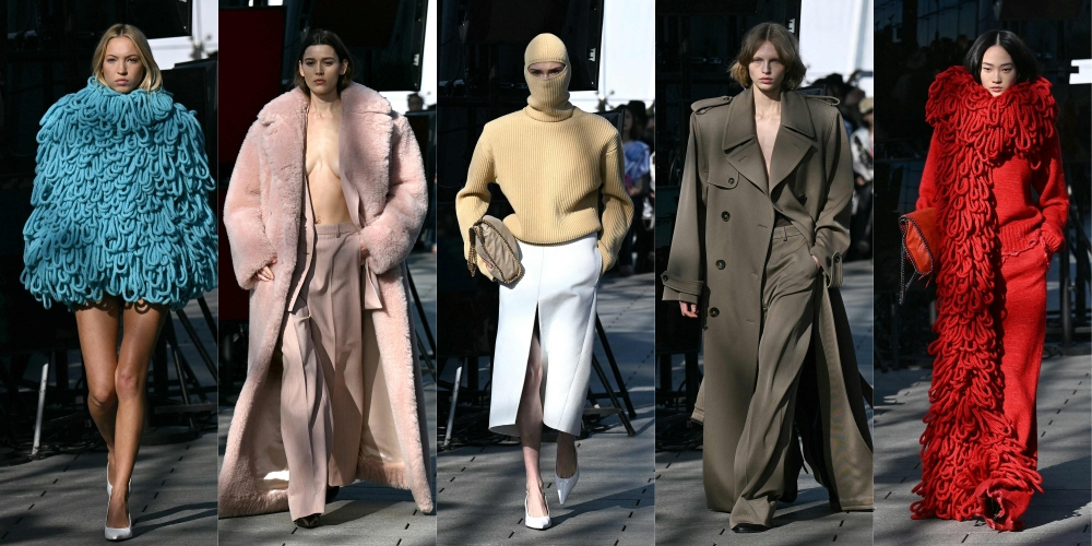 This combination of pictures created on March 04, 2024 shows British model Lila Grace Moss (left) and models presenting a creation by Stella McCartney for the Women Ready-to-wear Fall-Winter 2024/2025 collection as part of the Paris Fashion Week, in Paris March 4, 2024. — AFP pic