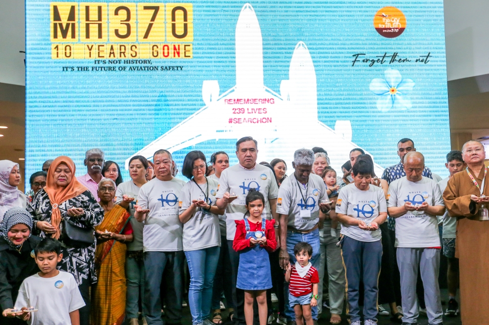 Minister of Transport Anthony Loke attends the 10th year commemoration of the disappearance of MH370 in Subang Jaya March 3, 2024. — Picture by Miera Zulyana