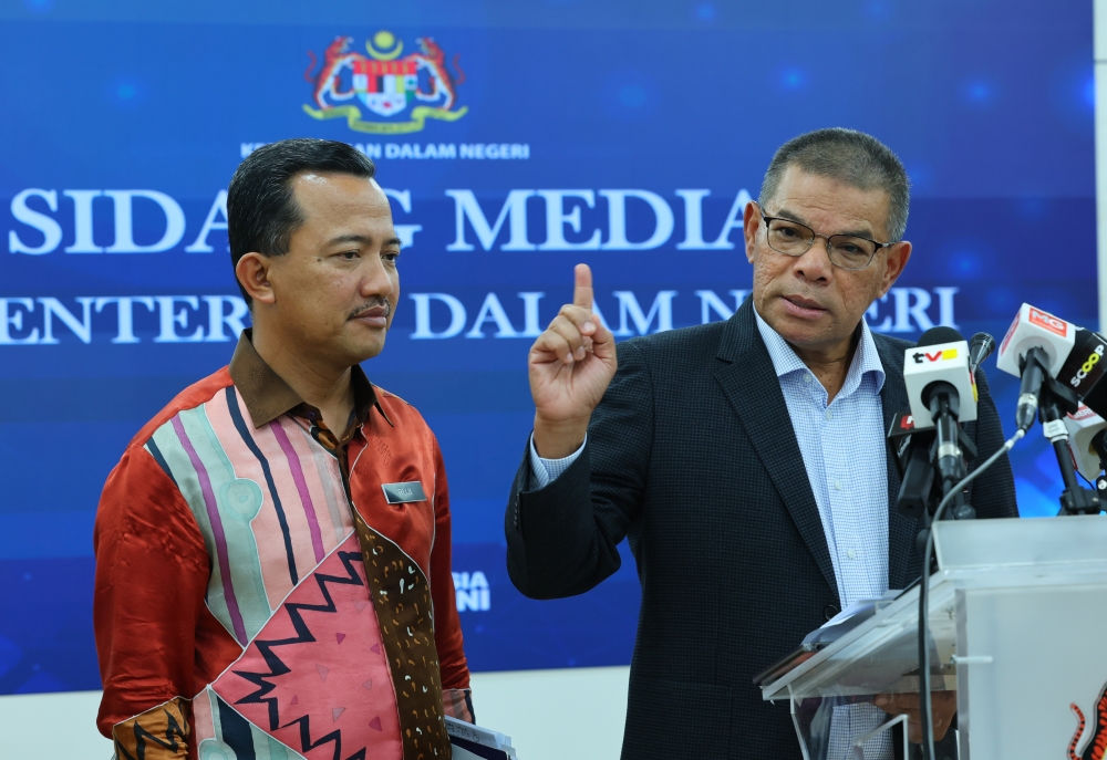 Home Minister Datuk Seri Saifuddin Nasution Ismail said applications for eVisa can be made directly through the Immigration Department’s portal and will be processed within two days. — Bernama pic 