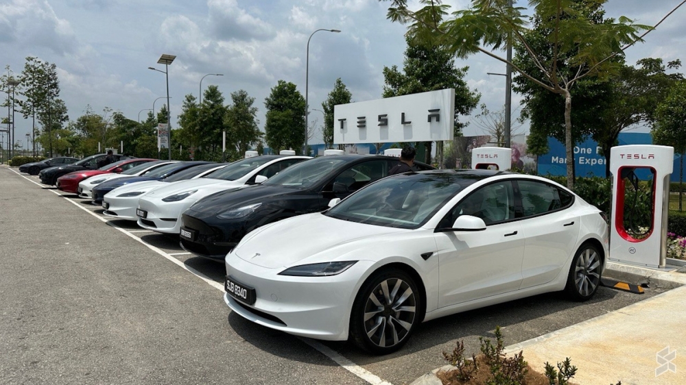 Tesla charging station at Gamuda Cove Kuala Langat – the biggest in Southeast Asia.