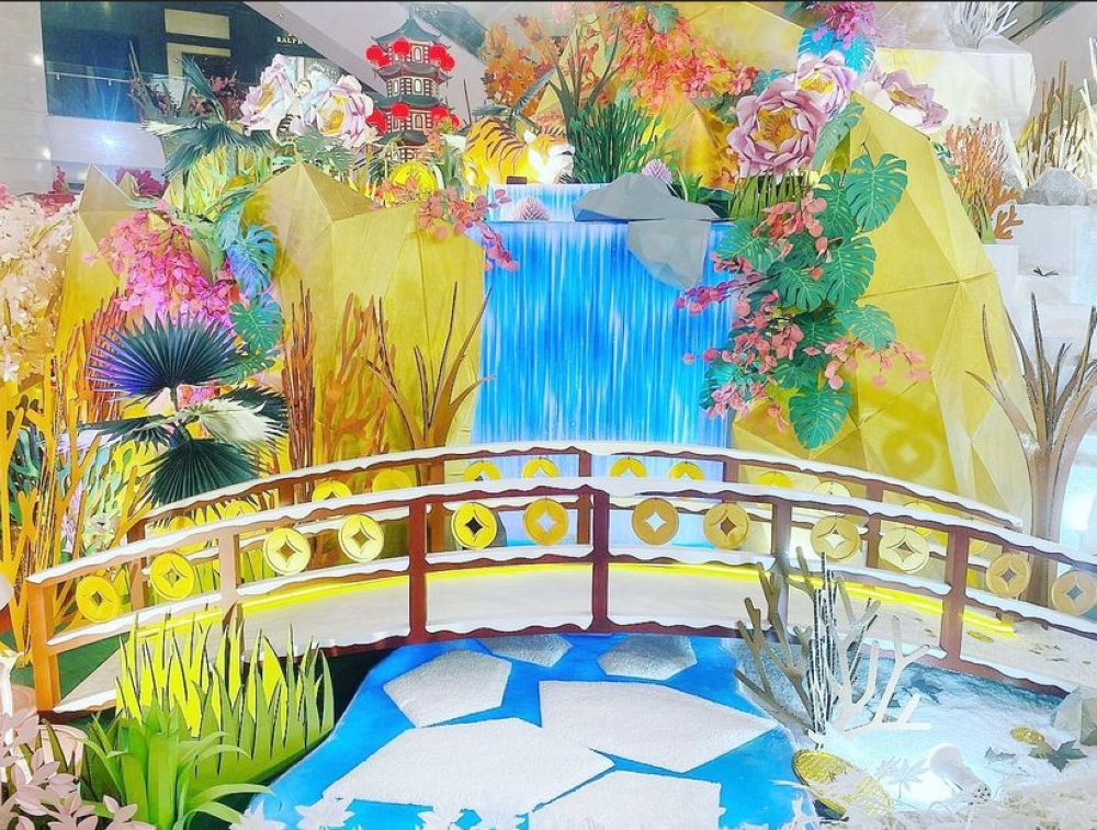 Dora designed a 30-foot 'Blooms of Prosperity' paper garden for Pavilion Kuala Lumpur’s Chinese New Year celebrations in 2022 — Picture courtesy of Dora Harun