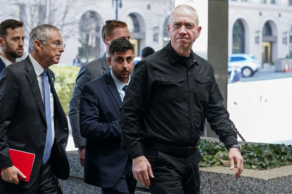 File photo of Israeli Defence Minister Yoav Gallant arriving for a meeting with US Secretary of State Antony Blinken at the State Department in Washington, US, March 25, 2024. — AFP pic