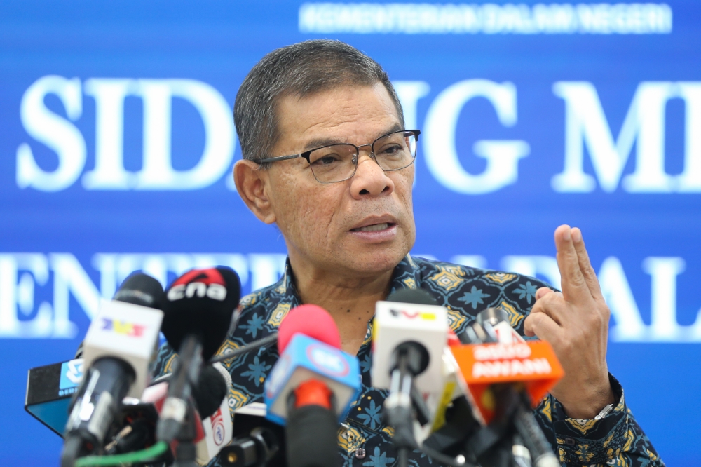 Home Minister Datuk Seri Saifuddin Nasution Ismail has asked Inspector-General of Police (IGP) Tan Sri Razarudin Husain to boost security measures following three recent attacks against local football players. — Picture by Miera Zulyana