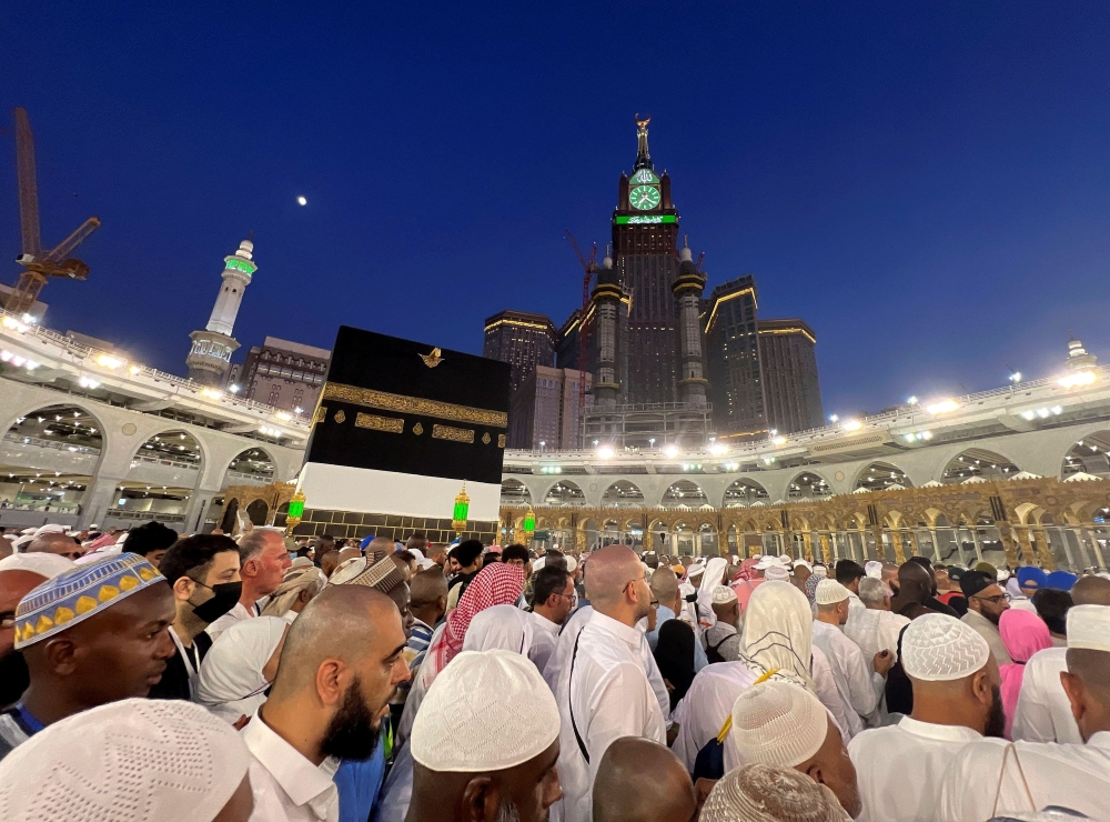 Muslim pilgrims in the holy city of Mecca, Saudi Arabia. The first group of 282 Malaysian pilgrims departed for the Holy Land at midnight last night on a Malaysia Airlines flight. — Reuters pic