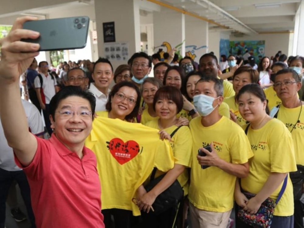 DPM Lawrence Wong at a community visit to Yio Chu Kang, Oct 30, 2022. — TODAY pic