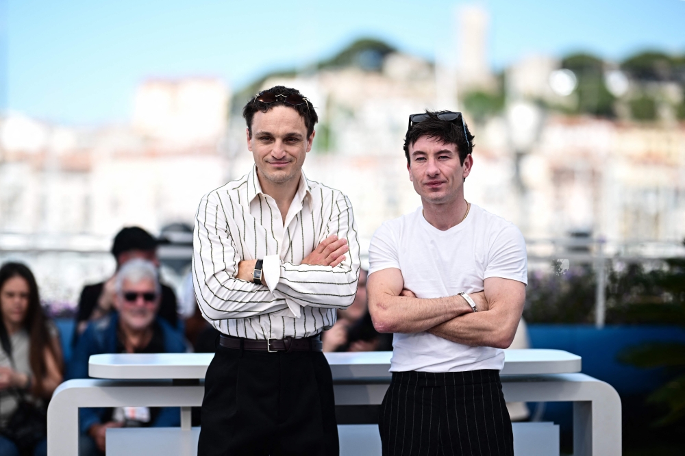 German actor and dancer Franz Rogowski (left) and Irish actor Barry Keoghan pose during a photocall for the film ‘Bird’ at the 77th edition of the Cannes Film Festival in Cannes May 17, 2024. — AFP pic