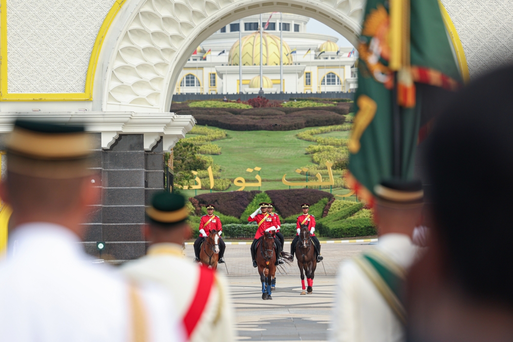 The Equestrian Ceremonial Squadron participate in the parade in conjunction with the Changing of the Guard Ceremony at Istana Negara May 18, 2024. — Bernama pic