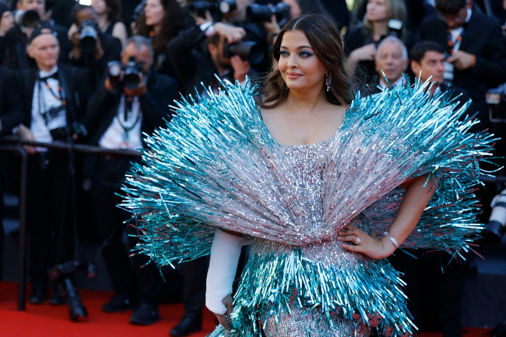 Aishwarya Rai poses on the red carpet during arrivals for the screening of the film 