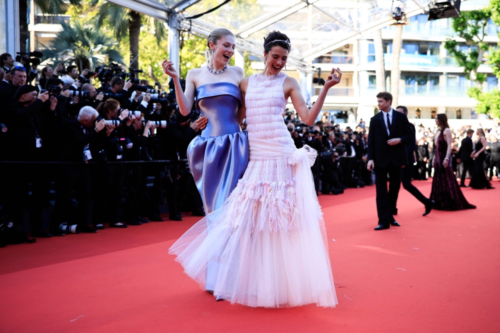 US actress Hunter Schafer (left) and US actress Margaret Qualley. — AFP pic