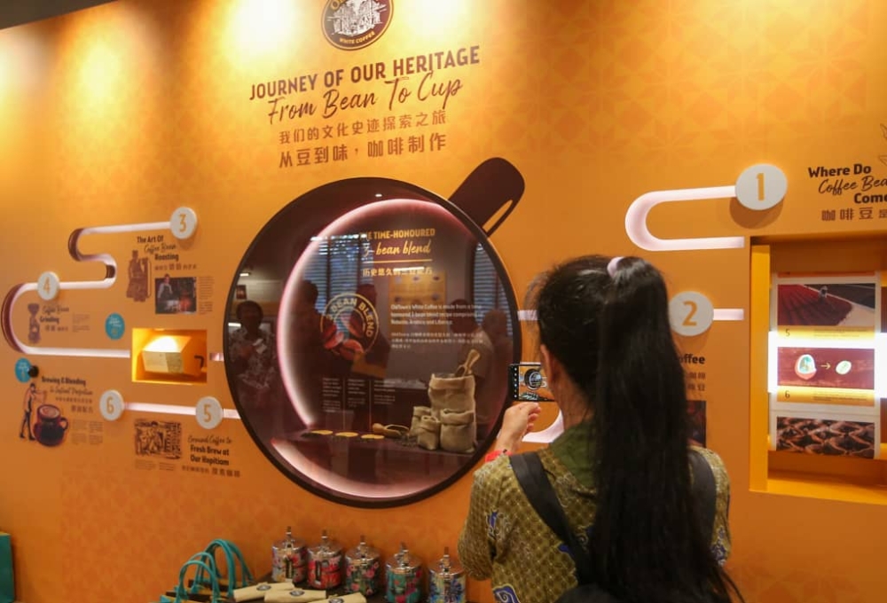  Key features of the Heritage Gallery include the Old Town White Coffee process wall. — Picture by Farhan Najib