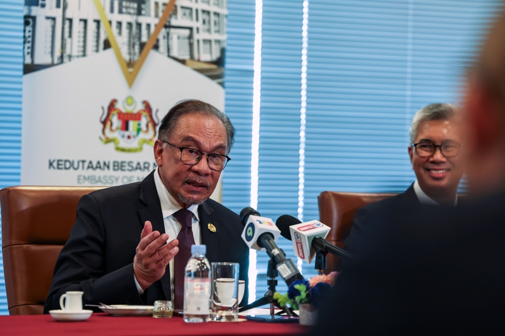 Prime Minister Datuk Seri Anwar Ibrahim during a press conference at the end of his working visit to Tokyo, May 24, 2024. — Bernama pic 