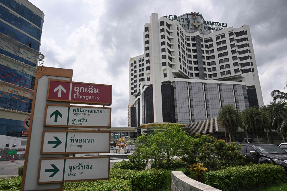 A general view shows the exterior of Samitivej Srinakarin Hospital, where some of the injured passengers were being treated three days after the turbulence-hit Singapore Airlines flight SQ321 from London to Singapore, in Bangkok May 24, 2024. — AFP pic