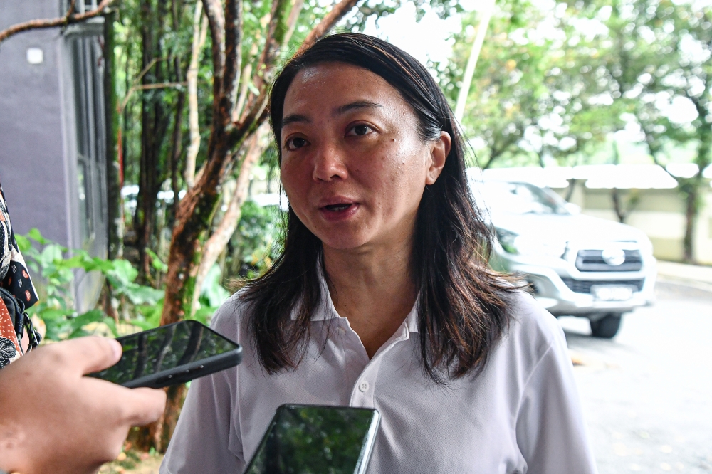 Youth and Sports Minister Hannah Yeoh speaks to reporters after launching the Malaysian Children Hospice Festival at the Tuanku Bainun Creative Centre for Children in Kuala Lumpur today. — Bernama pic