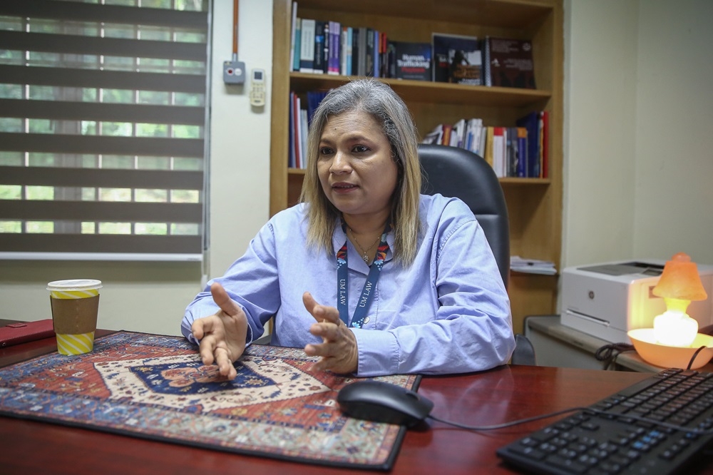 Universiti Malaya’s criminologist Haezreena Begum Abdul Hamid said that proving in court that a person was trafficked comes with a great many challenges. ― Picture by Yusof Mat Isa