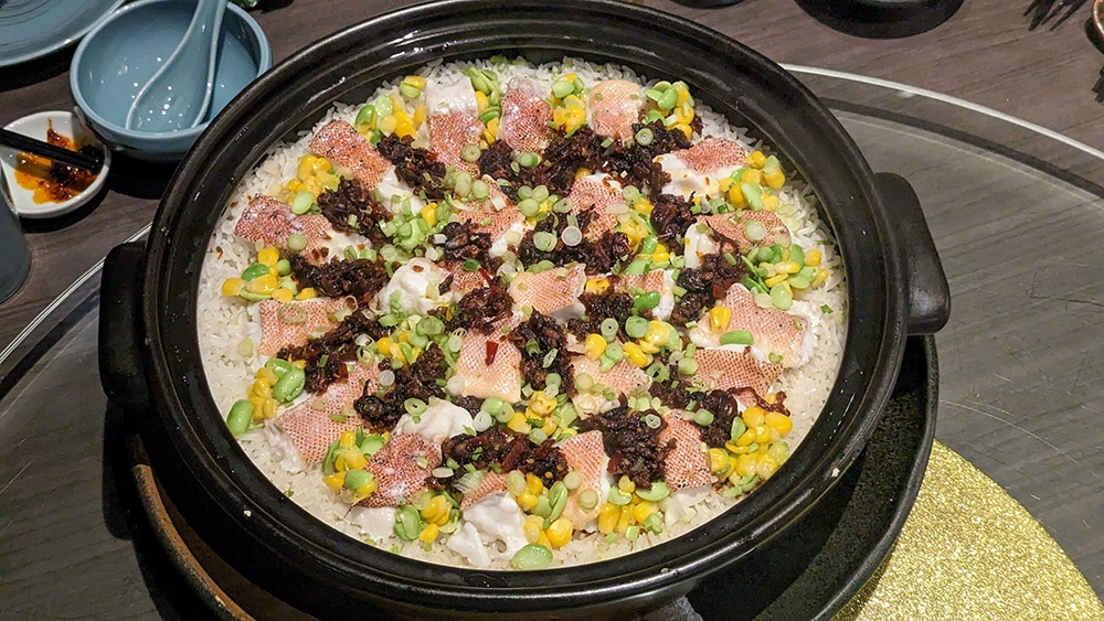 Claypot rice with leopard coral trout and truffle was a brilliant dish.