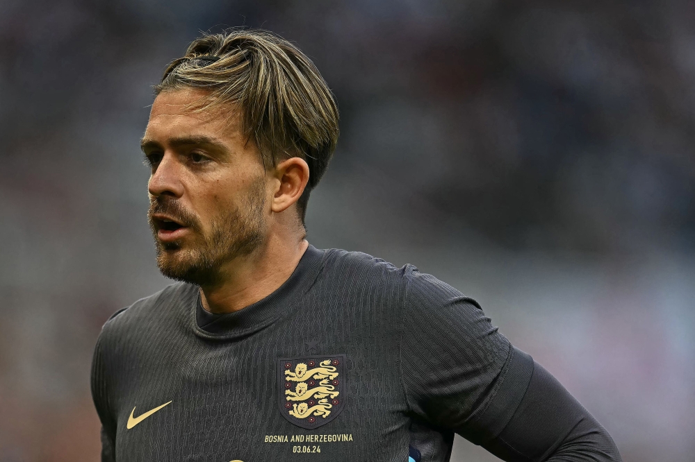 England's midfielder #18 Jack Grealish reacts during the International friendly football match between England and Bosnia-Herzegovina at St James' Park in Newcastle-upon-Tyne June 3, 2024. — AFP pic