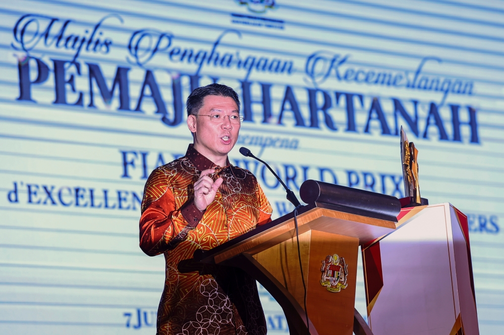 Housing and Local Government Minister Nga Kor Ming speaks at the Property Excellence Appreciation Ceremony in Putrajaya, June 7, 2024. — Bernama pic 