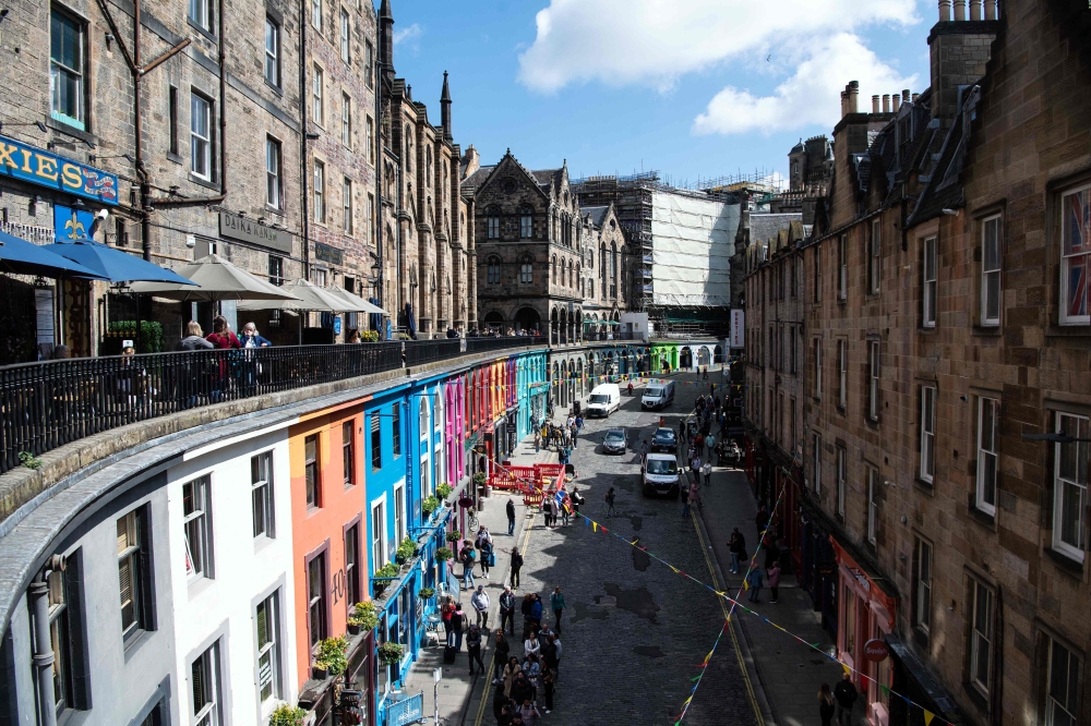 A view taken on June 5, 2024, of Victoria Street, Edinburgh thought to be the inspiration for Diagon Alley in the Harry Potter books. — AFP pic