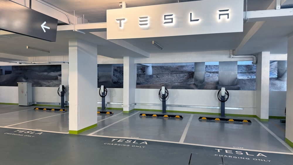 Tesla Destination Chargers at All Seasons Place in Ayer Itam. — Picture by Tesla Malaysia via SoyaCincau