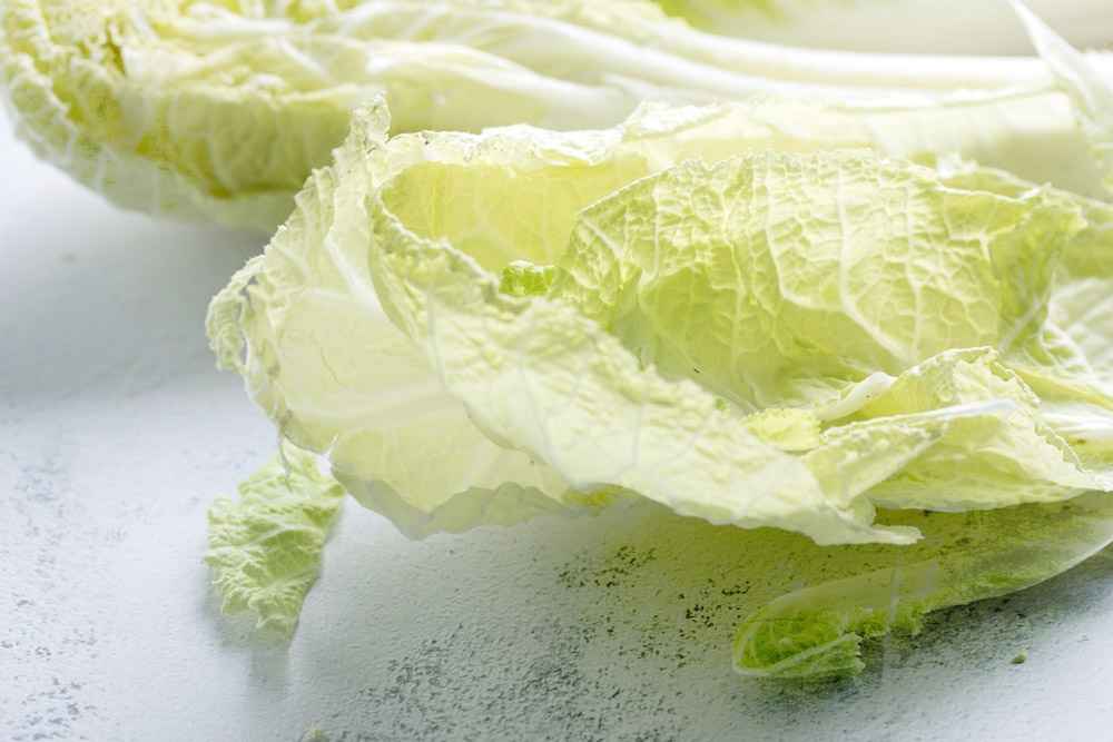 The sturdy yet leafy Chinese cabbage is great for simmering.