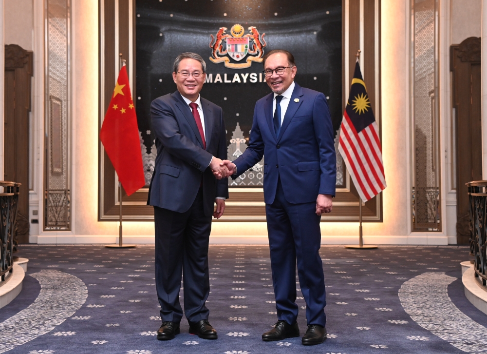 Prime Minister Datuk Seri Anwar Ibrahim with Premier Li Qiang. — Bernama pic