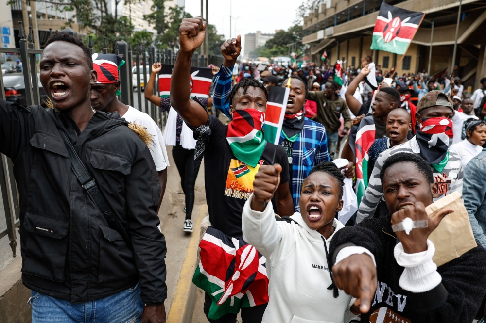 Kenya was bracing today for fresh protest action against the government after anti-tax hike demonstrations last month descended into violence that left dozens of people dead. — AFP pic