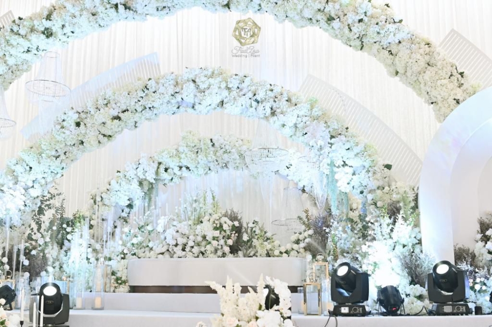 Mohammad Fadlie said Malay couples seek innovative wedding dais with hydrangea flowers and pastel colours decorations. — Picture courtesy of FadAza Couture