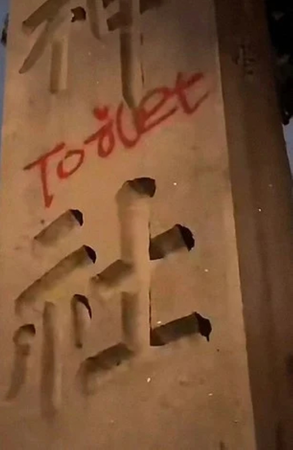 Jiang Zhuojun, together with Dong Guangming, allegedly spray-painted the word ‘toilet’ in red on a pillar of the shrine on May 31 while Xu Laiyu filmed them, a Tokyo metropolitan police spokesman said. — Picture from social media 