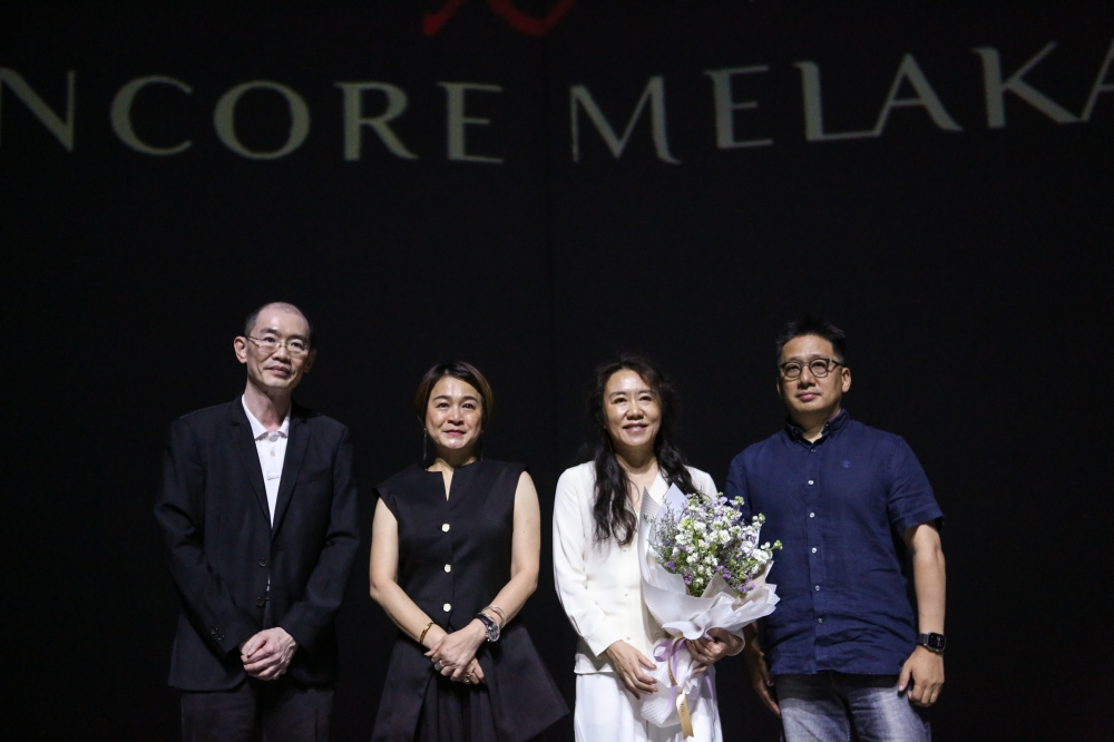 The people who made Encore Melaka possible: (from left) Boo, Tan, Wang Chaoge and Wang Ge. — Picture courtesy of Encore Melaka