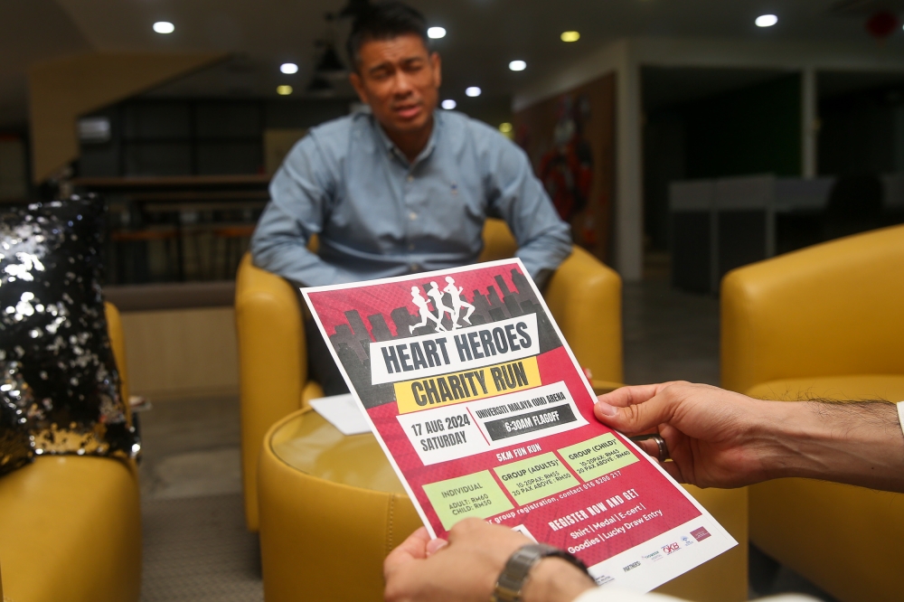 The Malaysian Congenital Heart Foundation will be hosting a charity run called Heart Heroes on August 17 at Universiti Malaya Arena to raise funds for its ongoing efforts. Picture by Choo Choy May