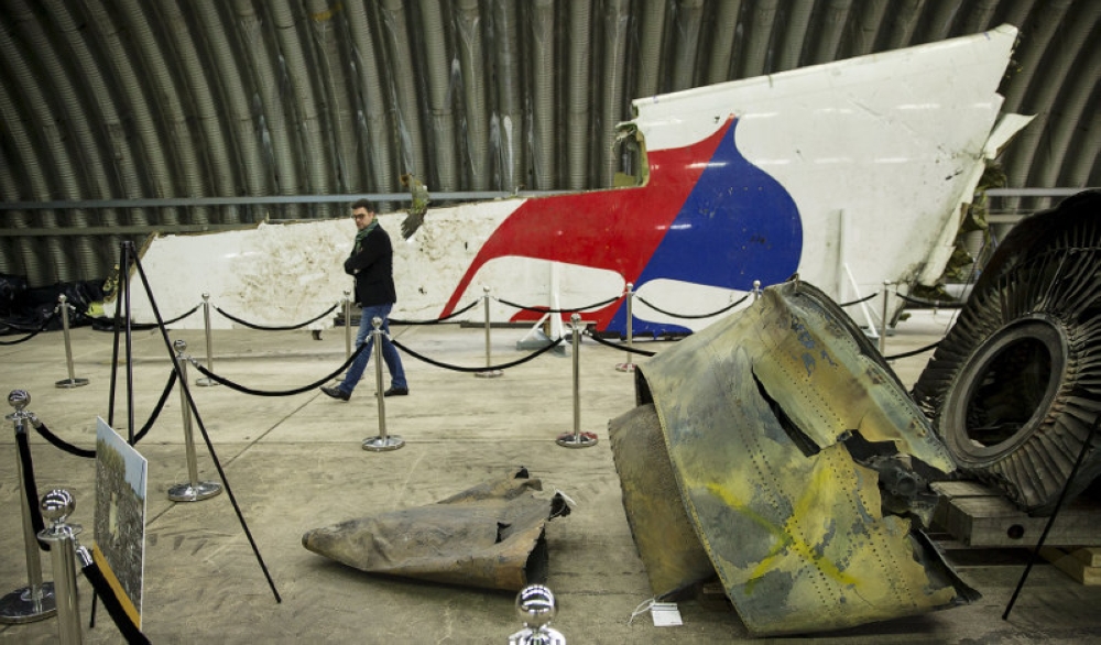 Wreckage of the MH17 airplane is seen after the presentation of the final report into the crash of July 2014 of Malaysia Airlines flight MH17 over Ukraine, in Gilze Rijen, the Netherlands, October 13, 2015. — Reuters pic