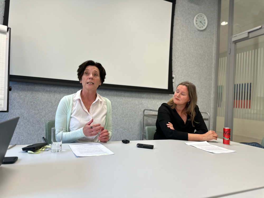 Digna Van Boetzelaer (left), head prosecutor of North-Holland and coordinator of the Joint Investigation Team during an interview with members of the Malaysian press who are there for the 10th anniversary of MH17. — Picture by Thasha Jayamanogaran